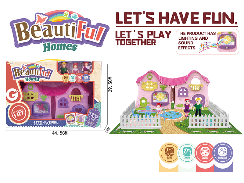 A Family Of Three Villa Set(With Light And Music)