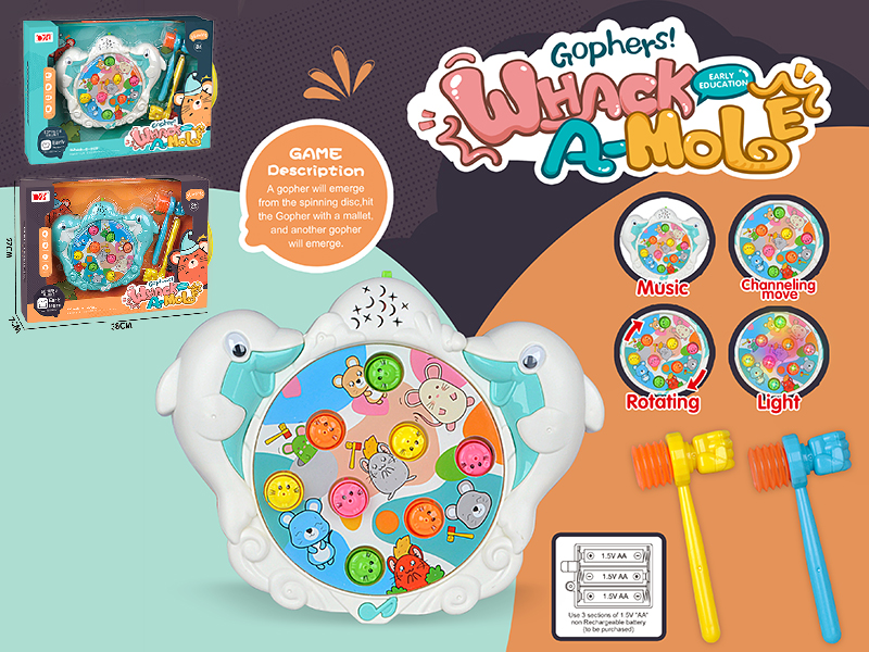Dolphin Whac-A-Mole(Rotating,Light,Music)