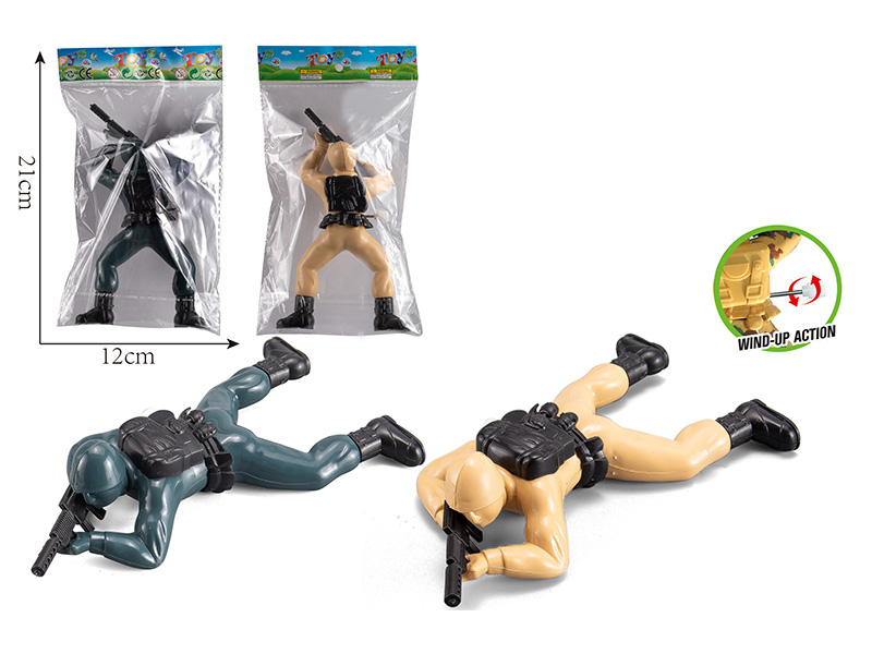 Solid Color Wind-Up Crawling Soldier