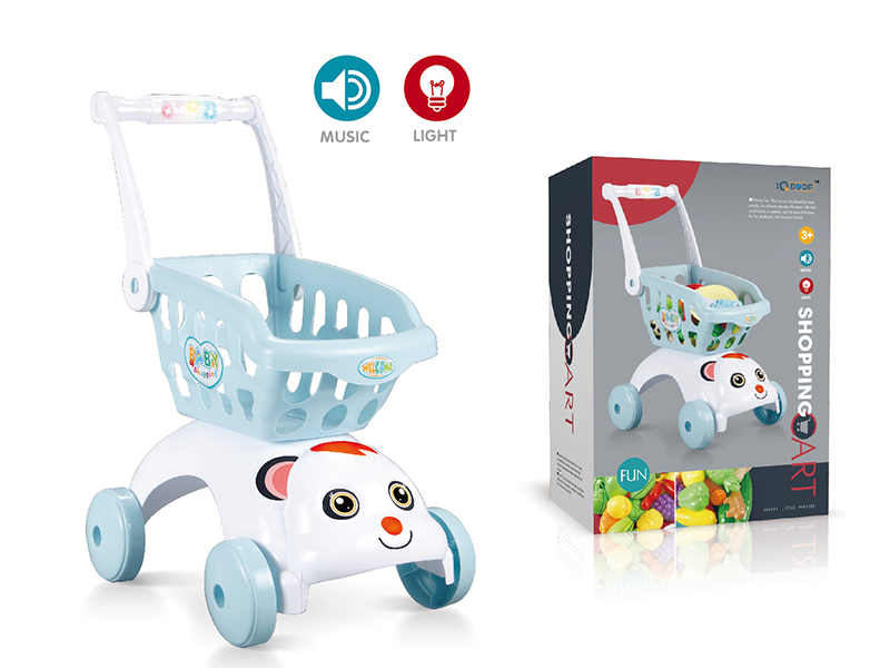 Blue Shopping Cart With Light And Sond