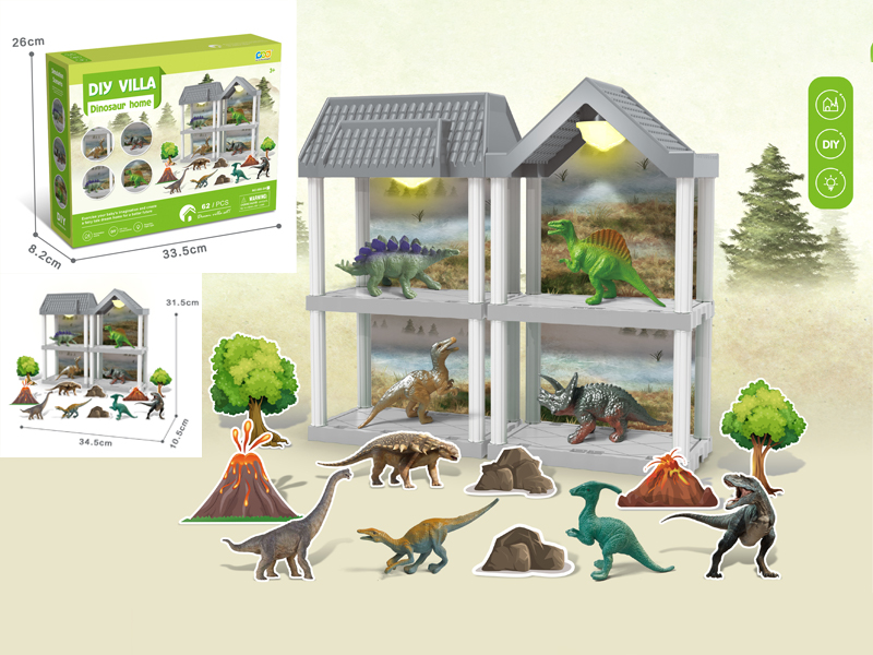 62PCS DIY Villa Dinosaur Paradise