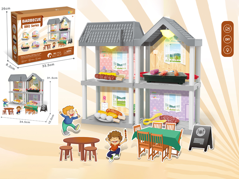 66PCS DIY Villa Barbecue