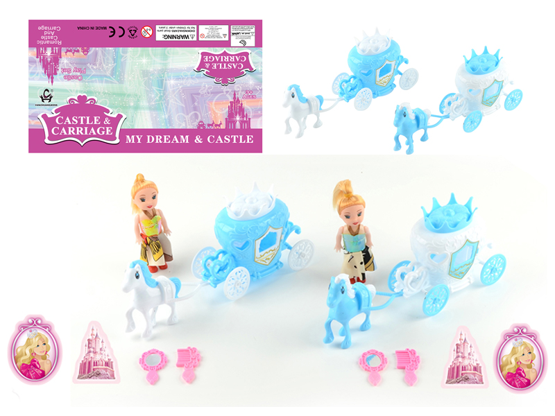 Blue Crown Carriage With Doll