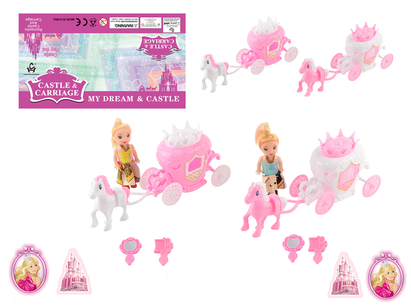 Pink Crown Carriage With Doll