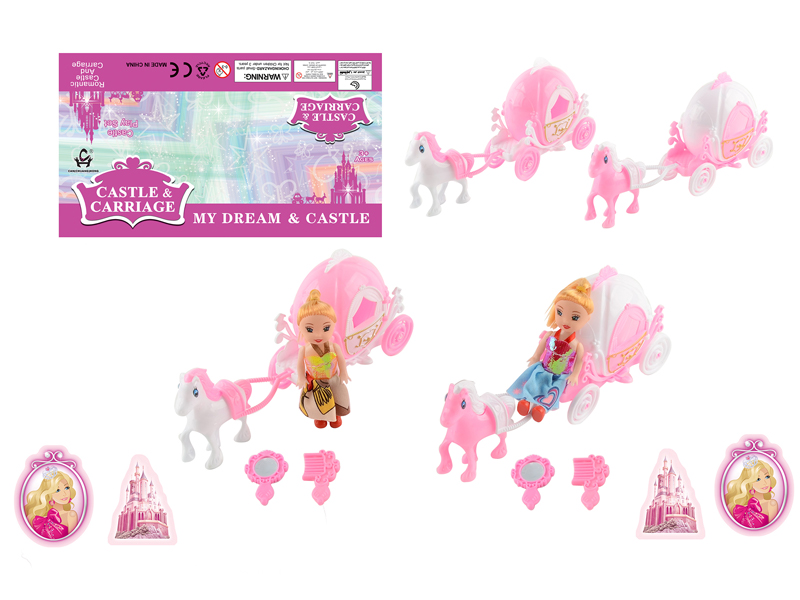 Pink Pumpkin Carriage With Doll