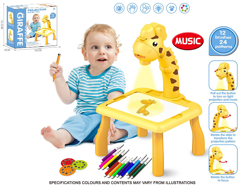 Fawn Projection Painting Table (Yellow ,With Music)