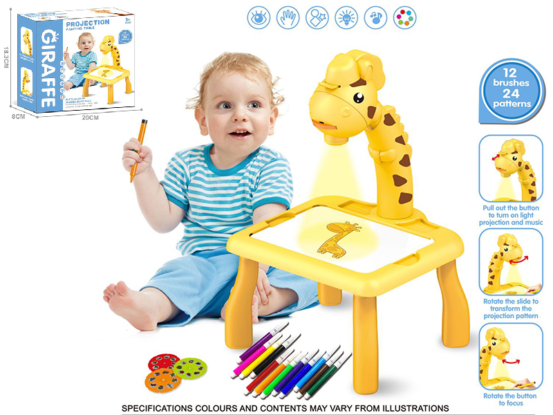 Fawn Projection Painting Table (Yellow ,Without Music)