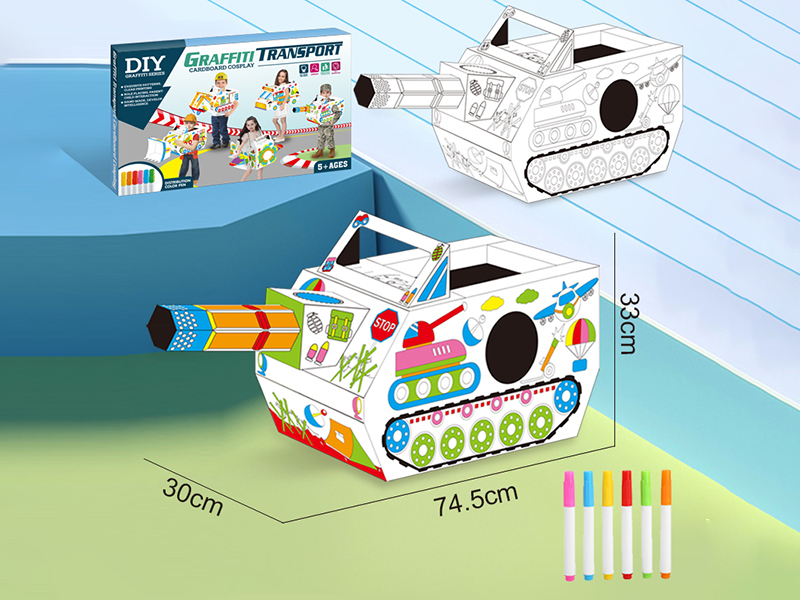 DIY Graffiti Cardboard Tank Cosplay