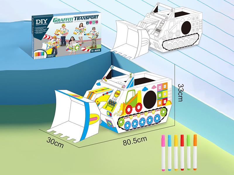 DIY Graffiti Cardboard Bulldozer Cosplay