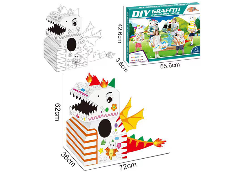 DIY Graffiti Cardboard Fire Dragon Cosplay