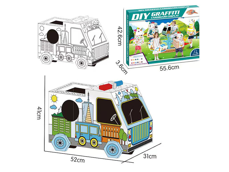 DIY Graffiti Cardboard Car Cosplay