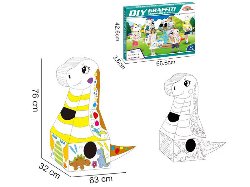 DIY Graffiti Cardboard Brachiosaurus Cosplay