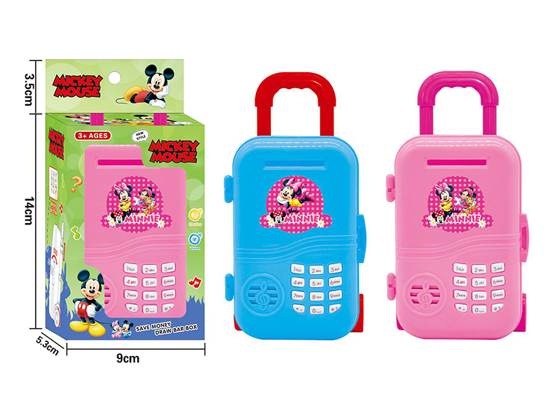 Mickey Mouse Luggage Piggy Bank With Music,Voice Function