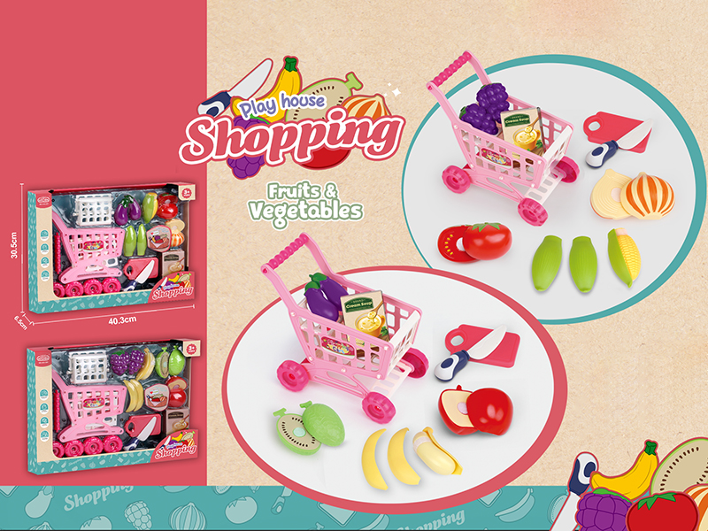 Fruits & Vegetables Shopping Cart Set