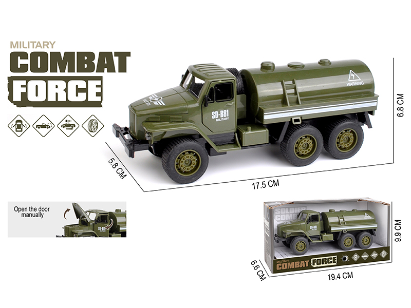 Simulation Pull Back Small Truck Three Door Toy Car