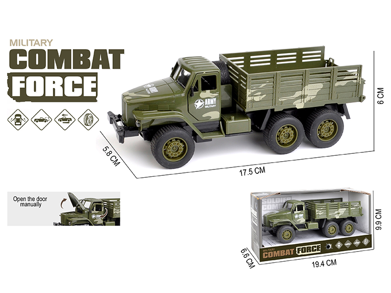 Simulation Pull Back Camouflage Small Truck Three Door Toy Car