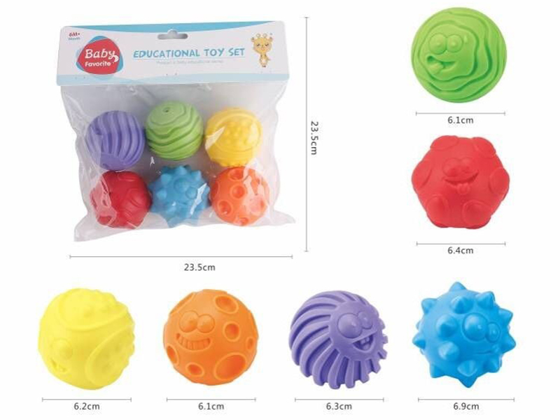 Baby Bath Toy Textured Balls 6pcs