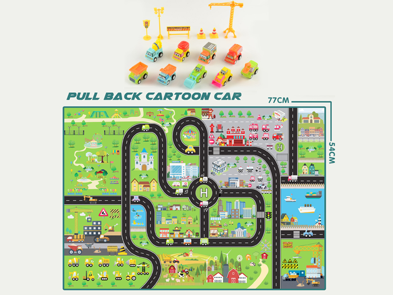 Urban Scene Of Pull Back Engineering Vehicle