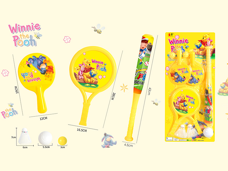 3PCS Winnie The Pooh Racket Set