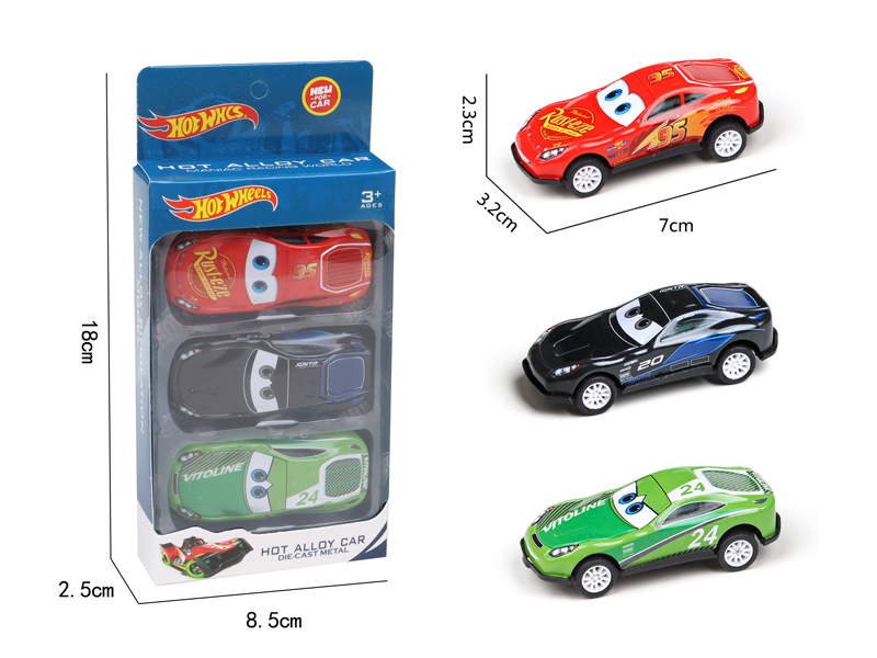 3Pcs Pull Back Iron Car (Auto Story)