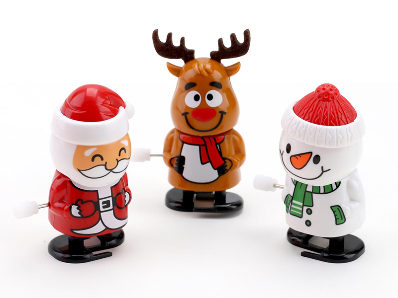 Windup Walking And Shake Head Santa Claus, Elk, Snowman