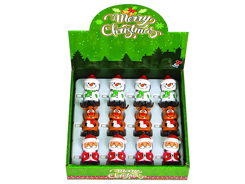 Windup Walking And Shake Head Santa Claus, Elk, Snowman 12pcs