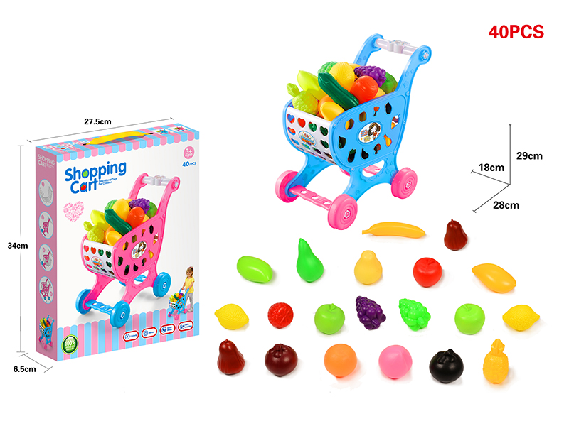 Shopping Cart + Fruits 40PCS