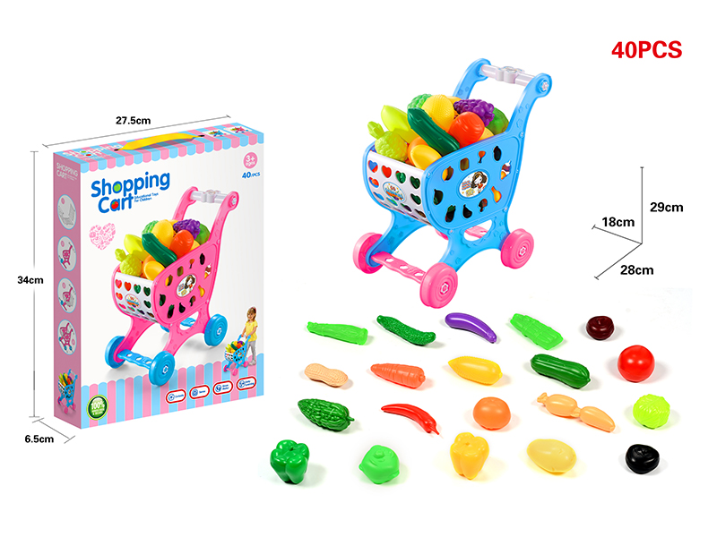 Shopping Cart + Vegetables 40PCS