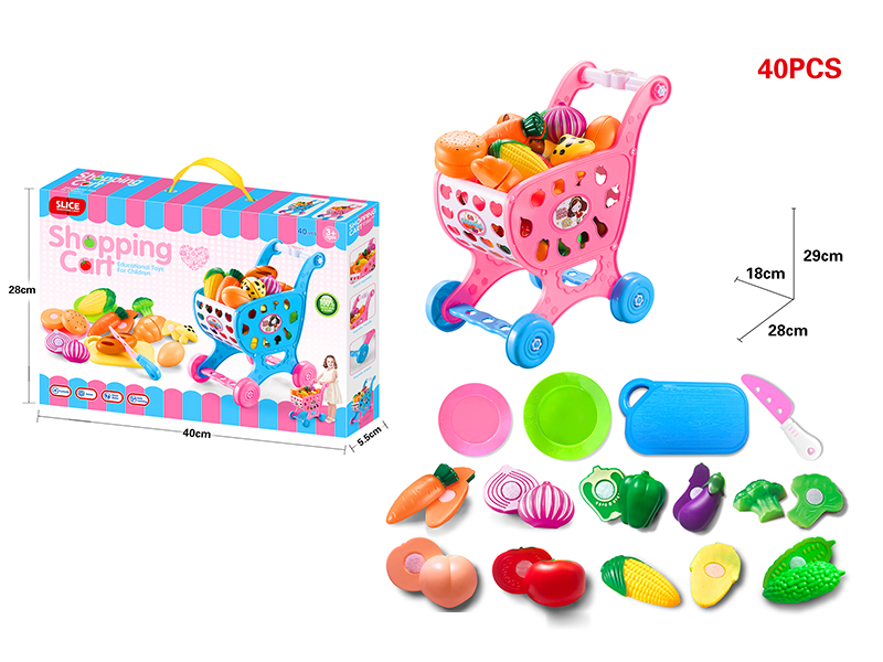 Shopping Cart + Cutting Vegetables Set 40pcs