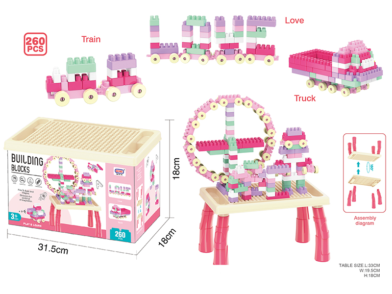 Girl Building Blocks Table (260pcs)