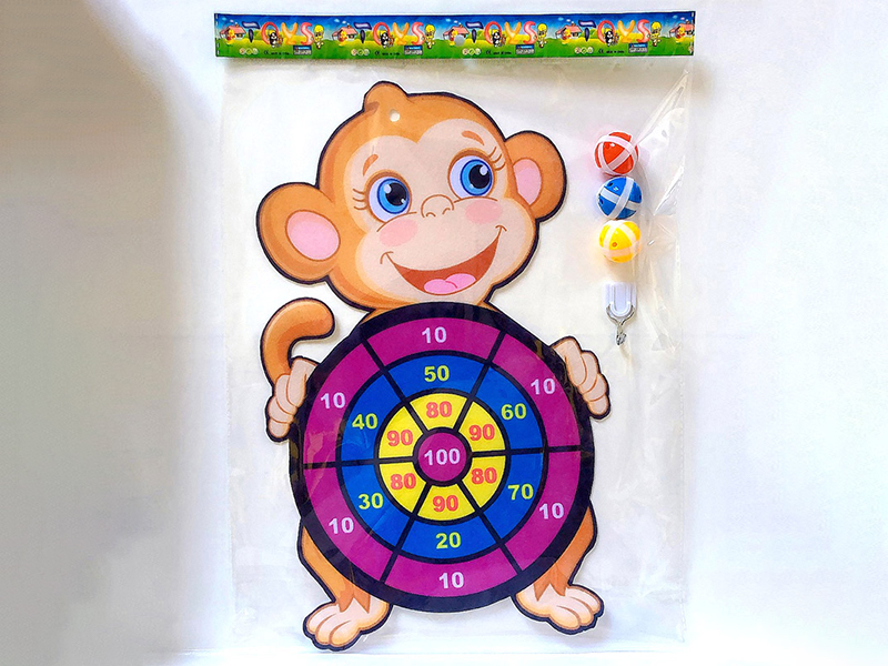 Little Monkey Dart Target With Sticky Ball Hook