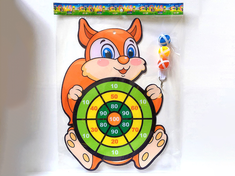 Small Squirrel Dart Target With Sticky Ball Hook