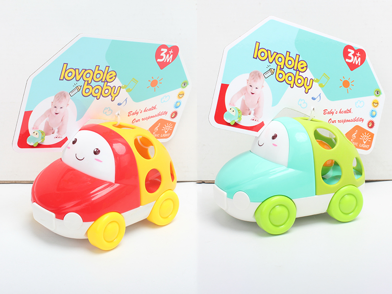 Small Car Soft Plastic Baby Rattle(Light & Music)