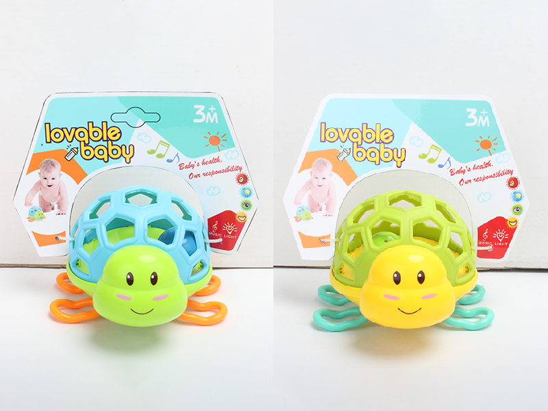 Turtle Soft Plastic Baby Rattle(Light & Music)