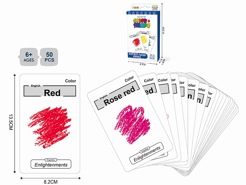 Pocket Flash Cards 50PCS - Color + Shape