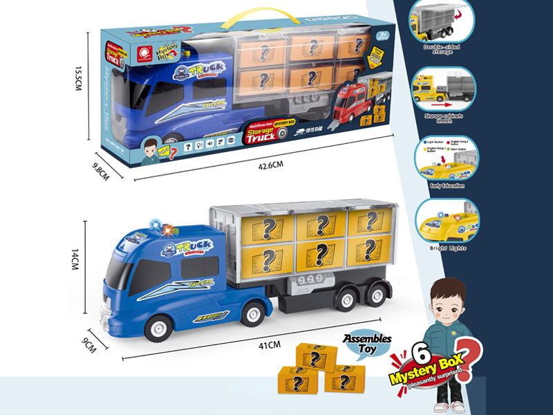 B/O Friction Blue Storage Truck