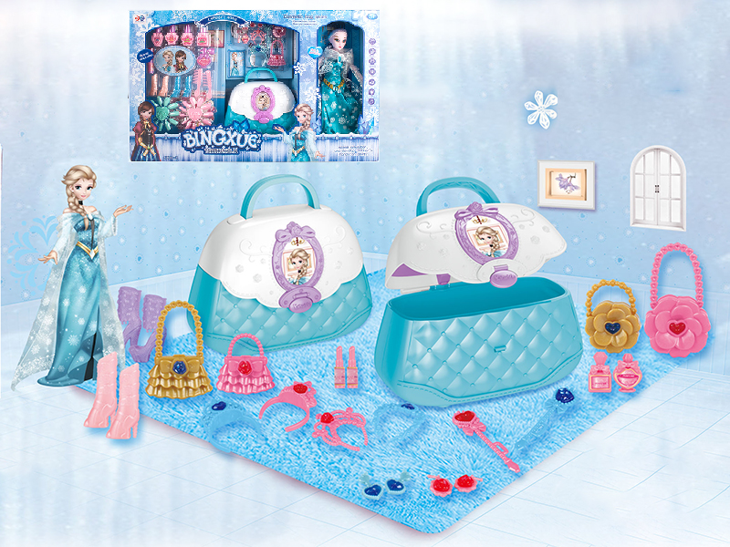 Ice Fairl Tales Princess Cosmetic Bag With Light And Music + Doll