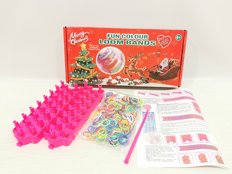 Christmas DIY Colorful Rubber Band Bracelet 600pcs With 2 Weavers