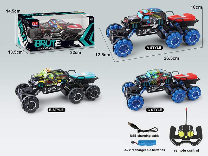 4-Channel Remote Control Six-Wheel Graffiti Cross Country Vehicle With Light