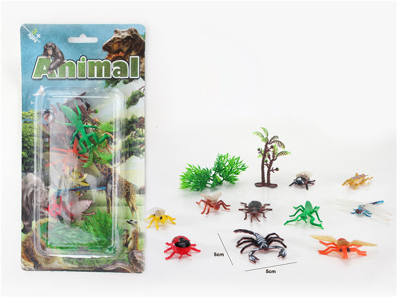 10pcs Insects With 1 Tree,2 Grasses