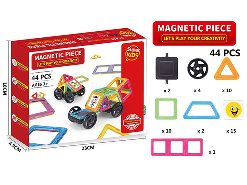 Solid Color Magnetic Tiles Building Blocks 44pcs