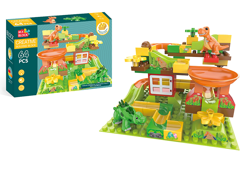 Dinosaur  Slide Building Blocks 64PCS