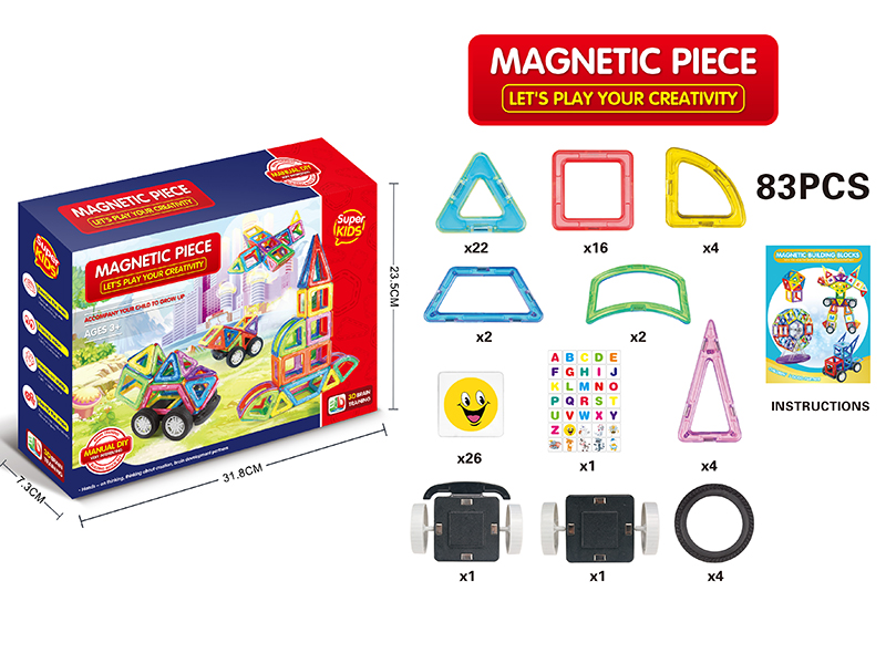 Transparent Magnetic Building Blocks 83PCS