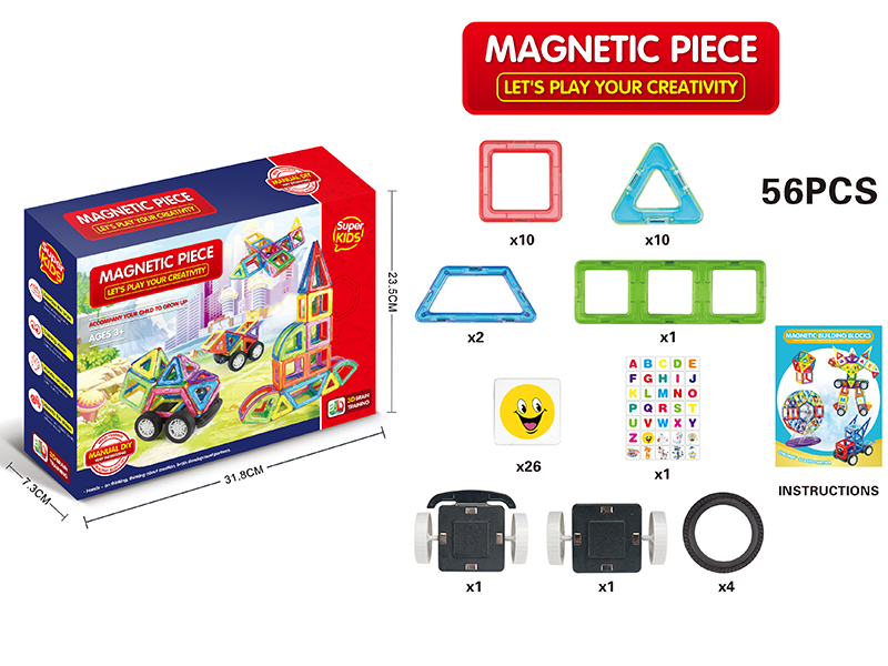 Transparent Magnetic Building Blocks 56PCS