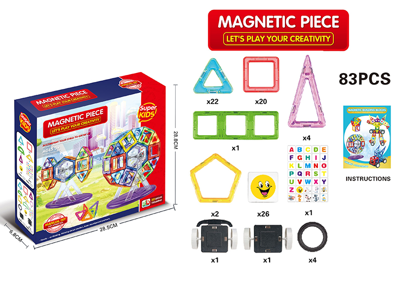 Transparent Magnetic Building Blocks 83PCS