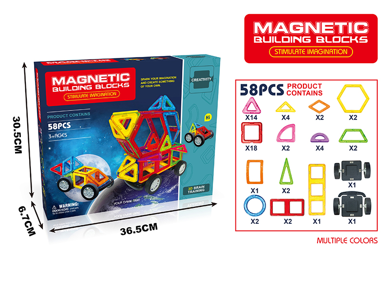 Transparent Magnetic Building Blocks 58PCS