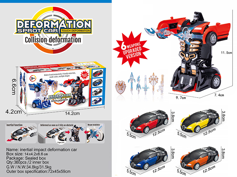 Friction Transformation Bugatti Racing Car