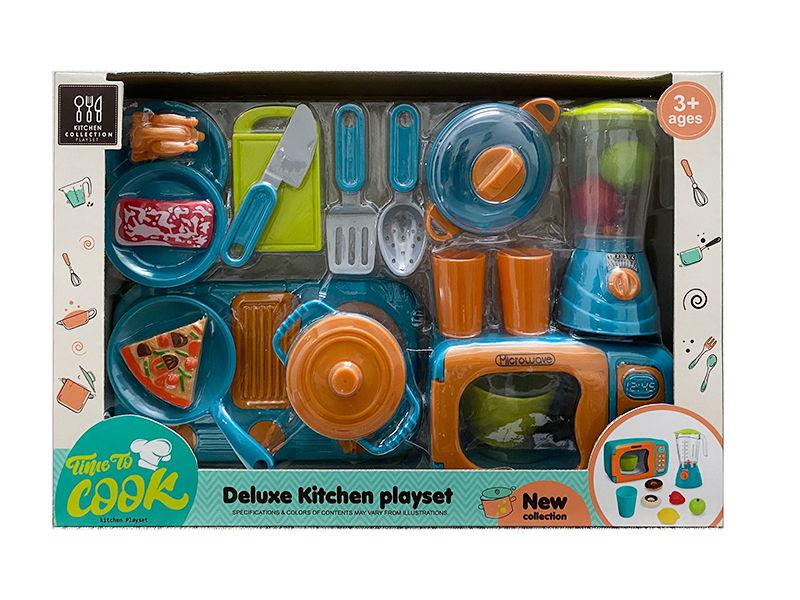Play House Toys Microwave Oven Juice Machine Tableware Set