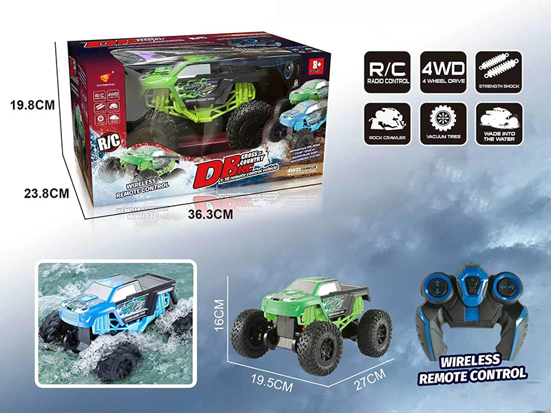 1:18 2.4G Remote Control 4WD Amphibious Climbing Car