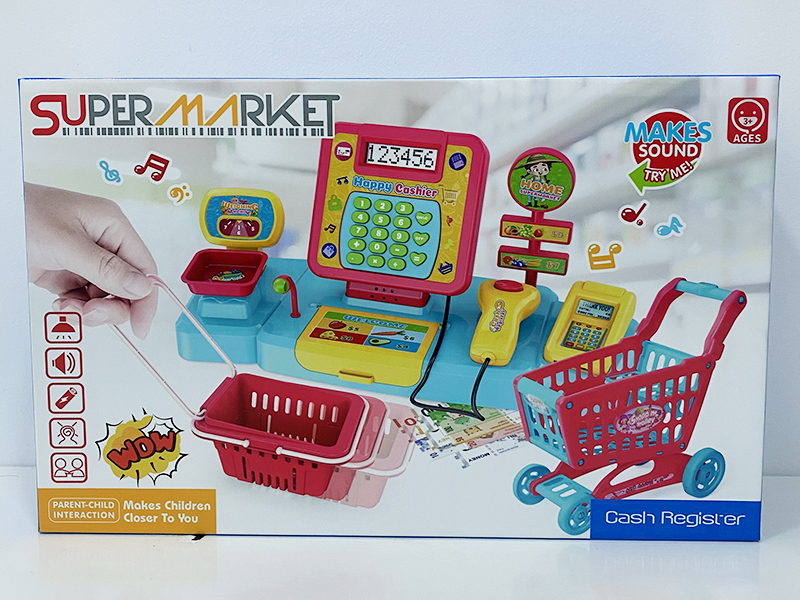 Shopping Cart Cash Register Fruits Set
